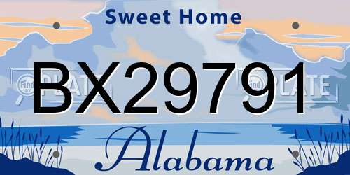 BX29791 Alabama License Plate