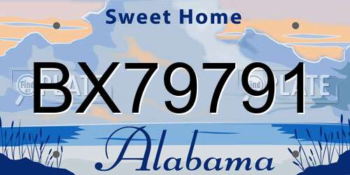 BX79791 Alabama License Plate