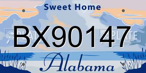 BX90147 Alabama License Plate