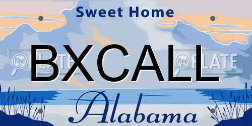 BXCALL Alabama License Plate