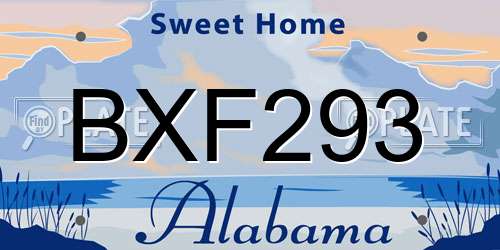 BXF293 Alabama License Plate