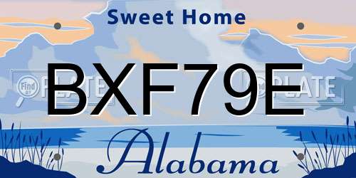 BXF79E Alabama License Plate