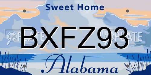 BXFZ93 Alabama License Plate