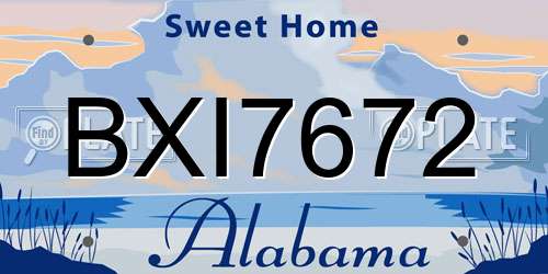 BXI7672 Alabama License Plate