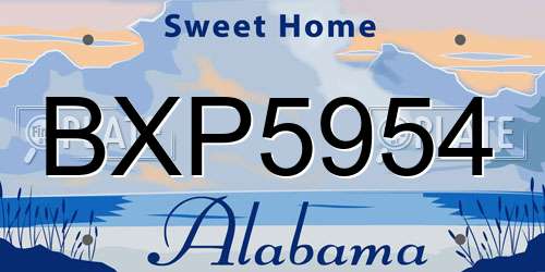 BXP5954 Alabama License Plate