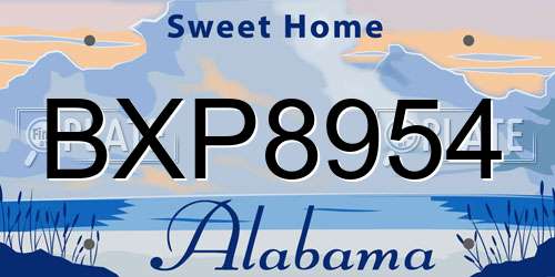 BXP8954 Alabama License Plate