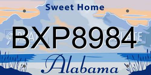 BXP8984 Alabama License Plate