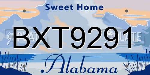 BXT9291 Alabama License Plate