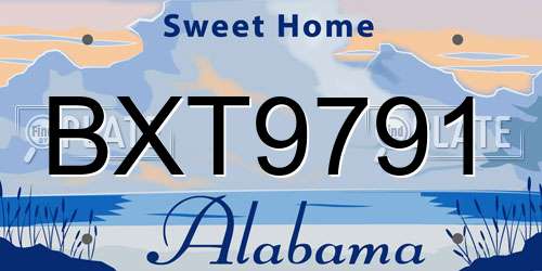 BXT9791 Alabama License Plate