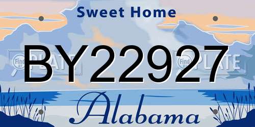 BY22927 Alabama License Plate
