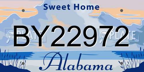 BY22972 Alabama License Plate