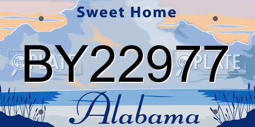 BY22977 Alabama License Plate