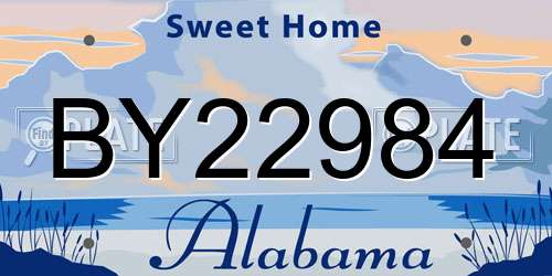 BY22984 Alabama License Plate