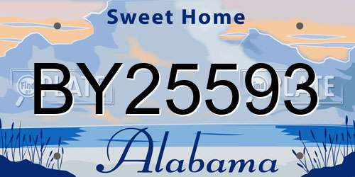 BY25593 Alabama License Plate