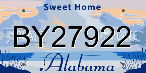 BY27922 Alabama License Plate