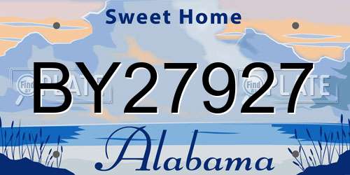 BY27927 Alabama License Plate
