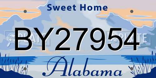 BY27954 Alabama License Plate