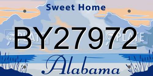 BY27972 Alabama License Plate