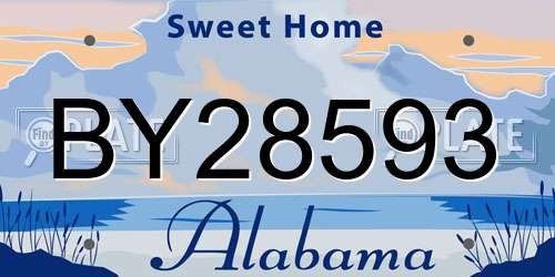 BY28593 Alabama License Plate
