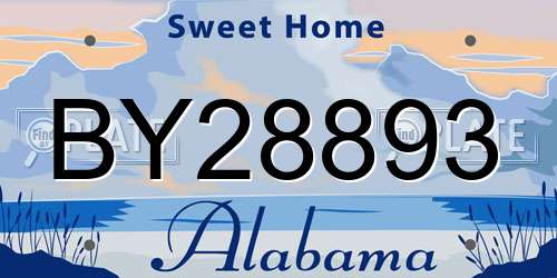 BY28893 Alabama License Plate