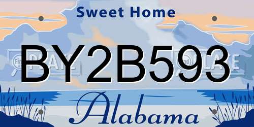 BY2B593 Alabama License Plate