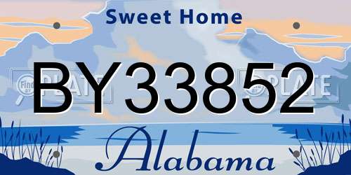 BY33852 Alabama License Plate