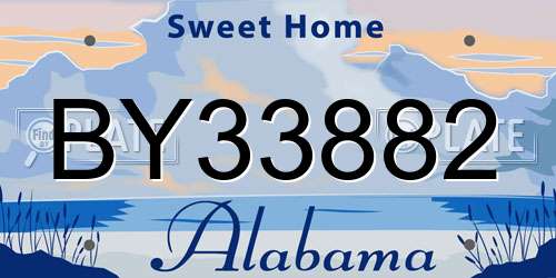 BY33882 Alabama License Plate