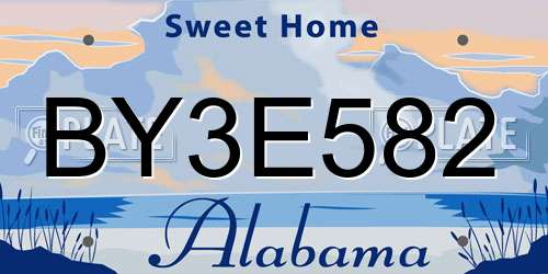 BY3E582 Alabama License Plate