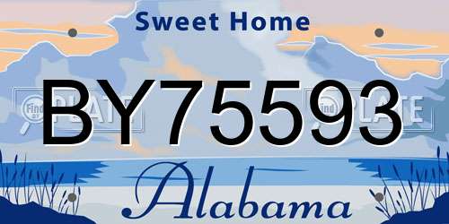 BY75593 Alabama License Plate