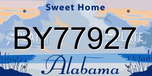 BY77927 Alabama License Plate