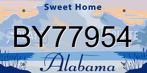 BY77954 Alabama License Plate