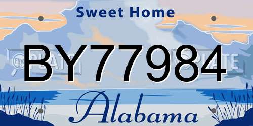 BY77984 Alabama License Plate