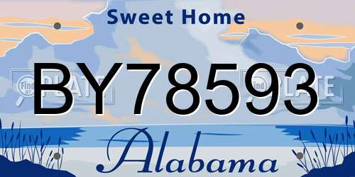 BY78593 Alabama License Plate