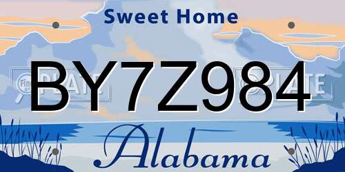 BY7Z984 Alabama License Plate