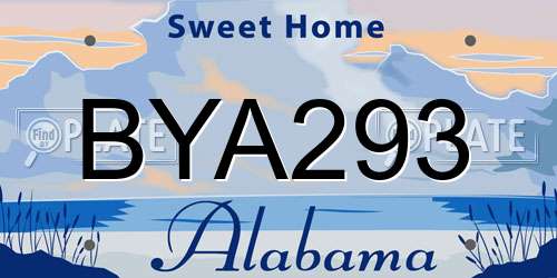 BYA293 Alabama License Plate