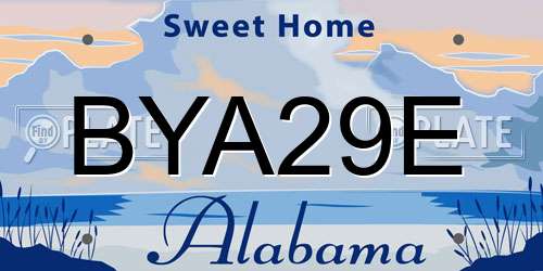 BYA29E Alabama License Plate