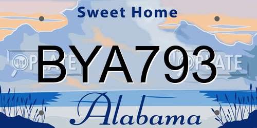 BYA793 Alabama License Plate