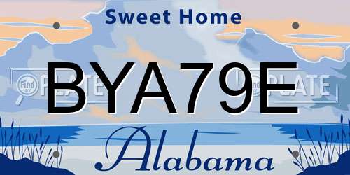 BYA79E Alabama License Plate