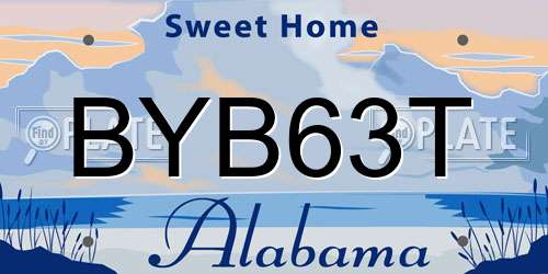 BYB63T Alabama License Plate