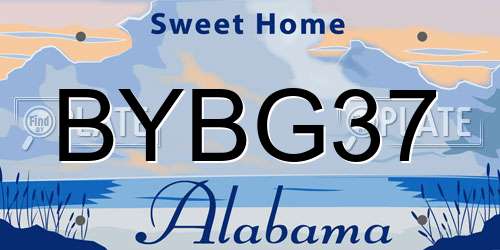 BYBG37 Alabama License Plate