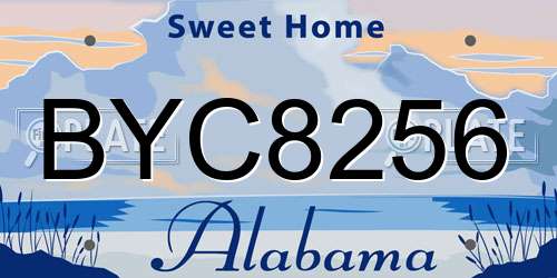 BYC8256 Alabama License Plate