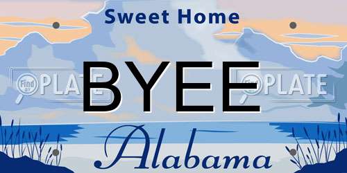 BYEE Alabama License Plate