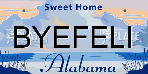 BYEFELI Alabama License Plate