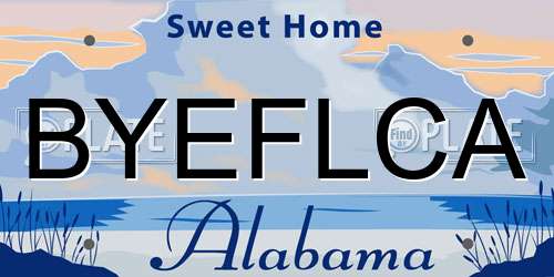 BYEFLCA Alabama License Plate
