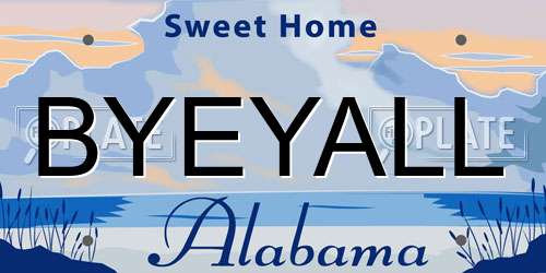 BYEYALL Alabama License Plate