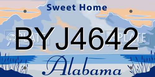 BYJ4642 Alabama License Plate