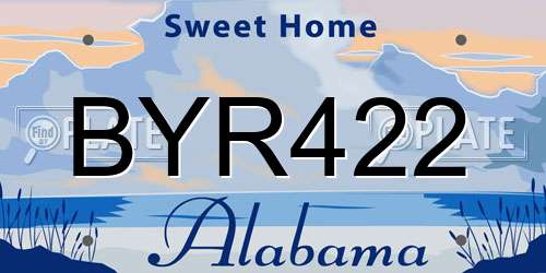 BYR422 Alabama License Plate