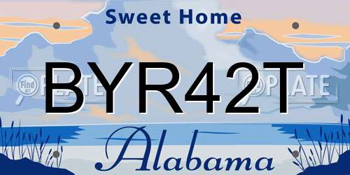 BYR42T Alabama License Plate