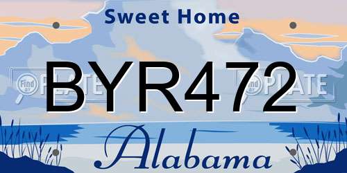 BYR472 Alabama License Plate