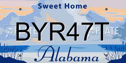 BYR47T Alabama License Plate